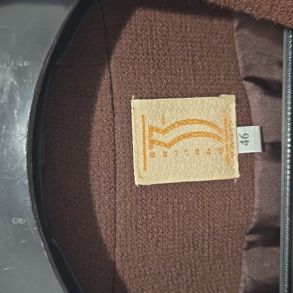 Atelier Paris vintage women's chocolate brown lined button-down jacket size 14 - Picture 3 of 8